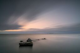 Afterglow at the Baltic Seashore null